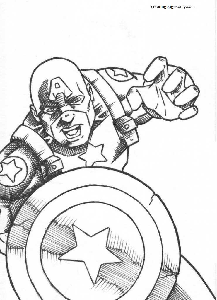 Captain America 10 Coloring Page