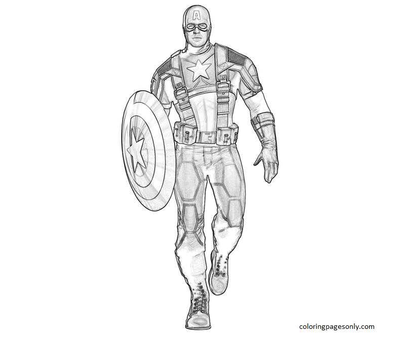 Capitán América 13 Página Para Colorear