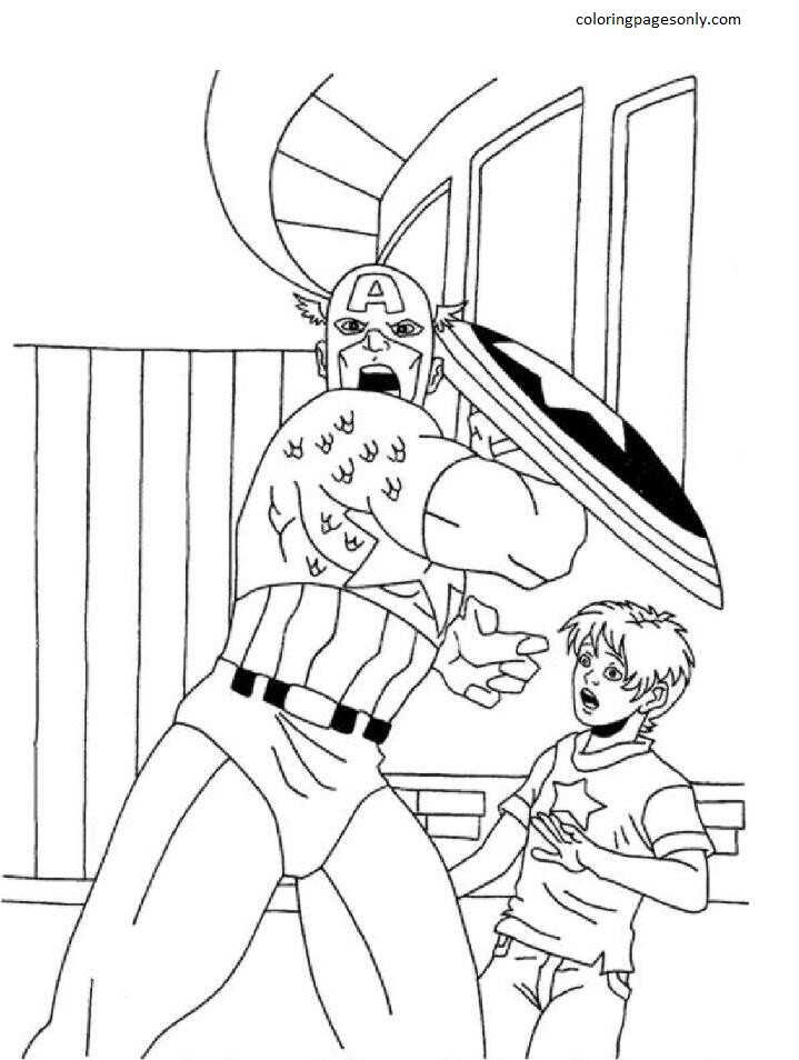 Captain America 14 Coloring Page