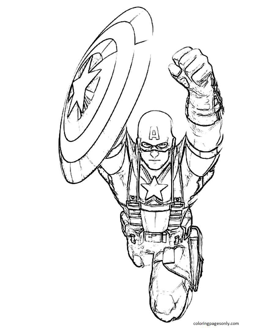 Captain America 1 Coloring Page