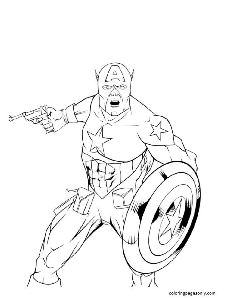 Capitán América 22 Página Para Colorear