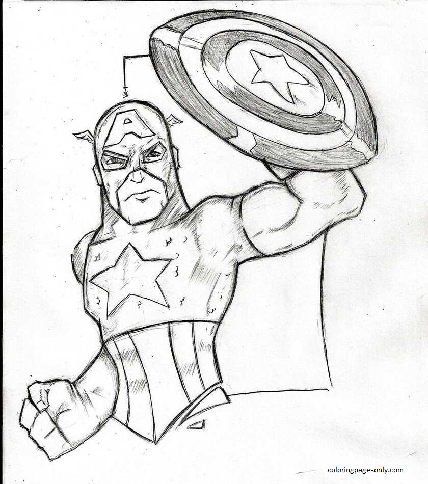 Capitán América 23 Página Para Colorear