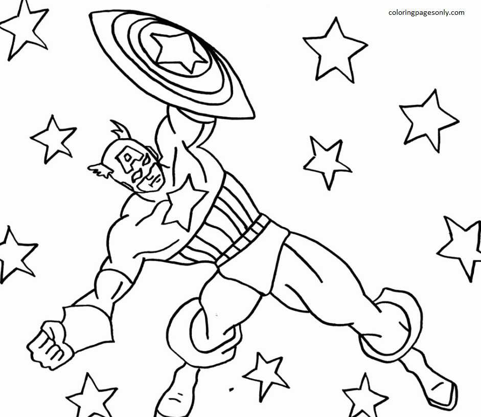 Captain America 27 Coloring Page