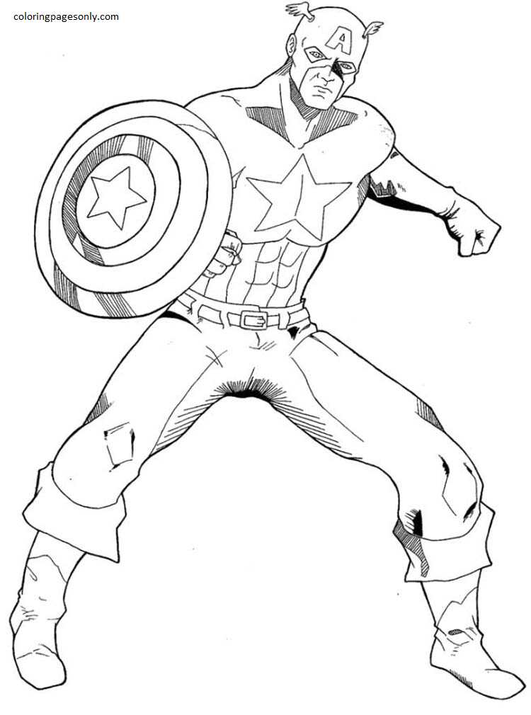 Capitán América 4 Página Para Colorear