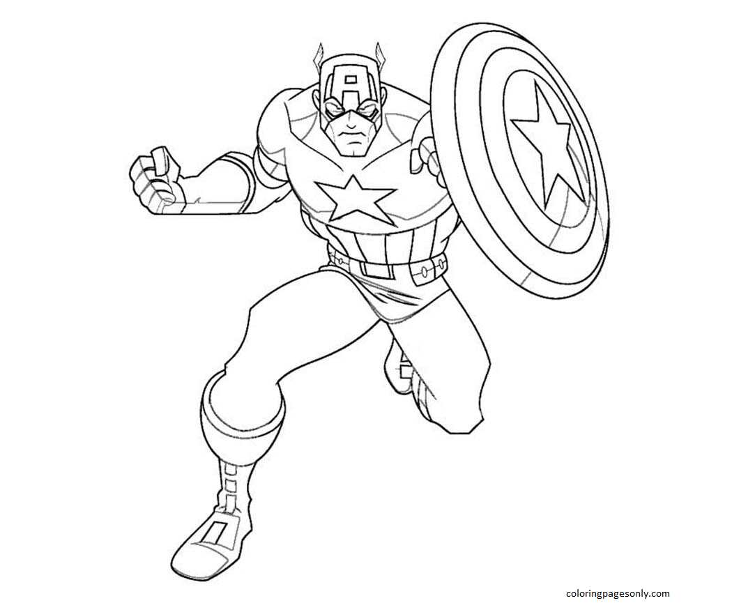Capitán América 6 Página Para Colorear
