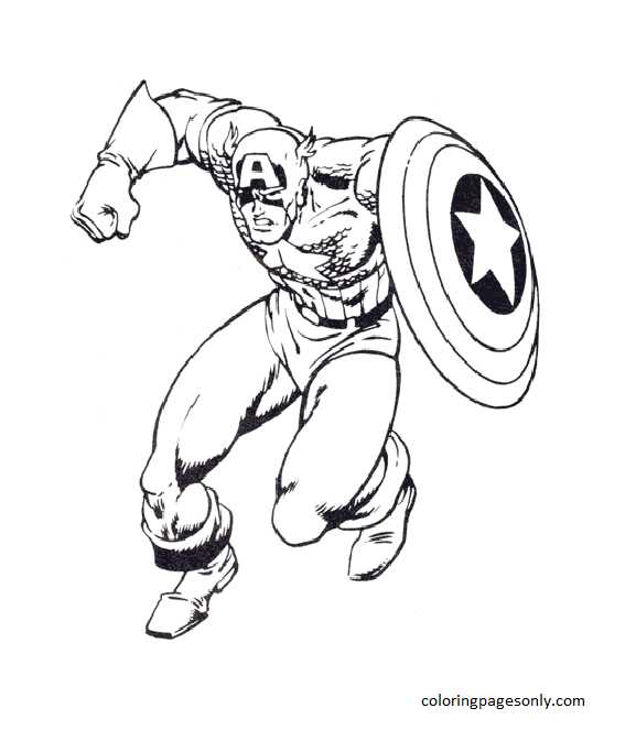 Captain America 7 Coloring Page
