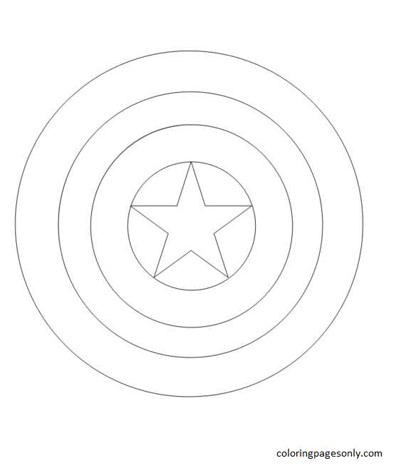Captain America Shield Coloring Page Free Printable Coloring Pages
