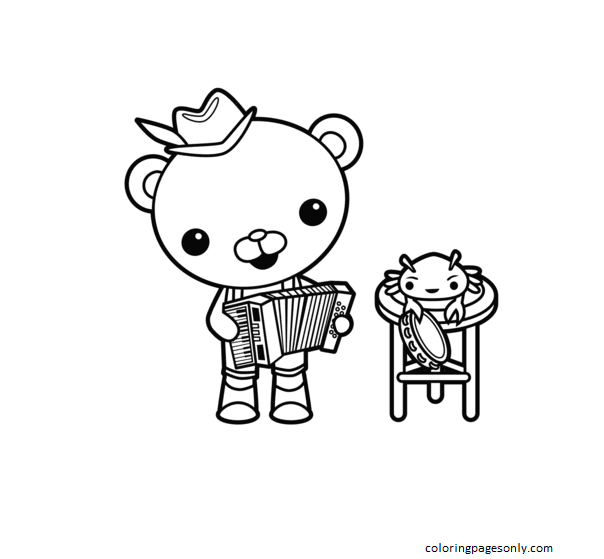 Captain Barnacles Old Time Band Coloring Page