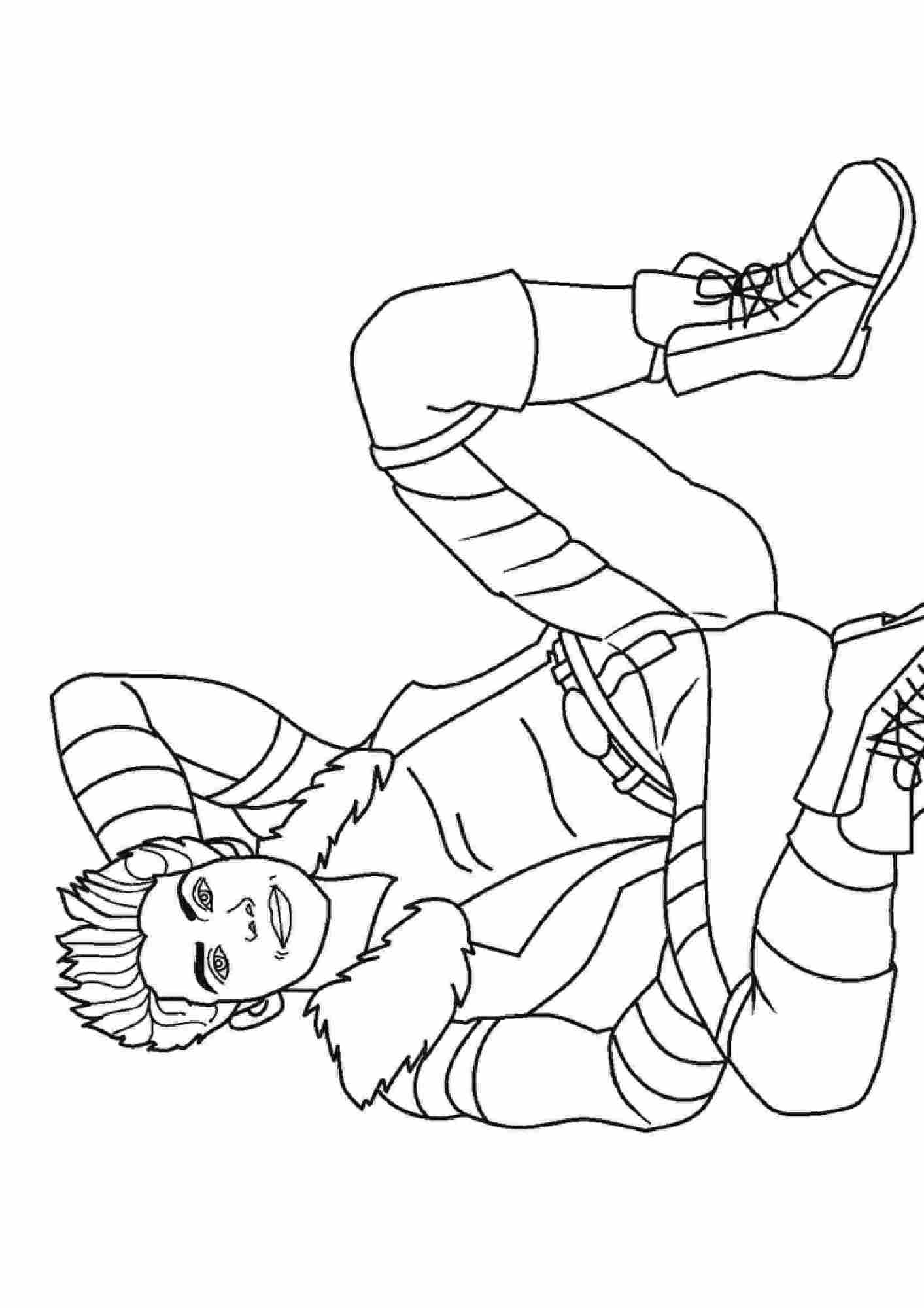 Carlos teenager relaxes from Descendant Coloring Page