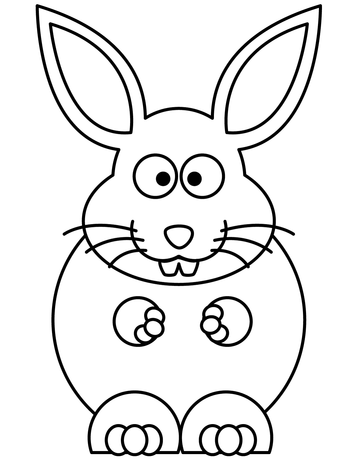 Cartoon bunny has big body Coloring Pages