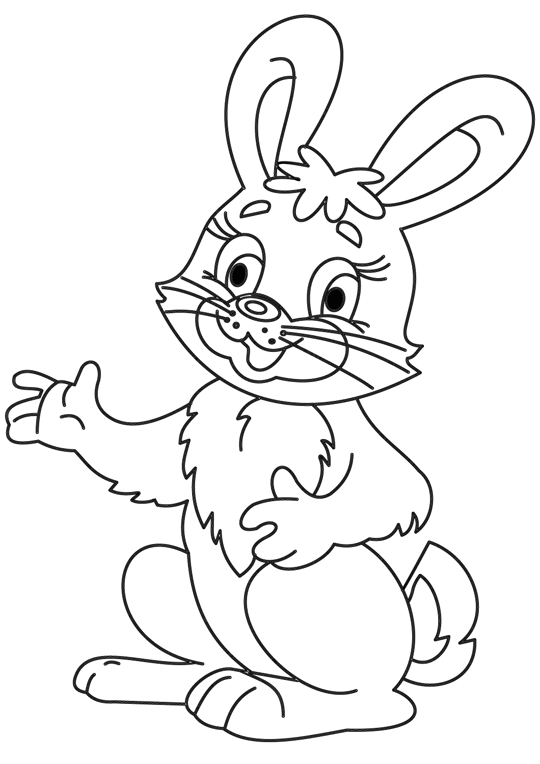 Schatje cartoon konijntje praat iets van Bunny