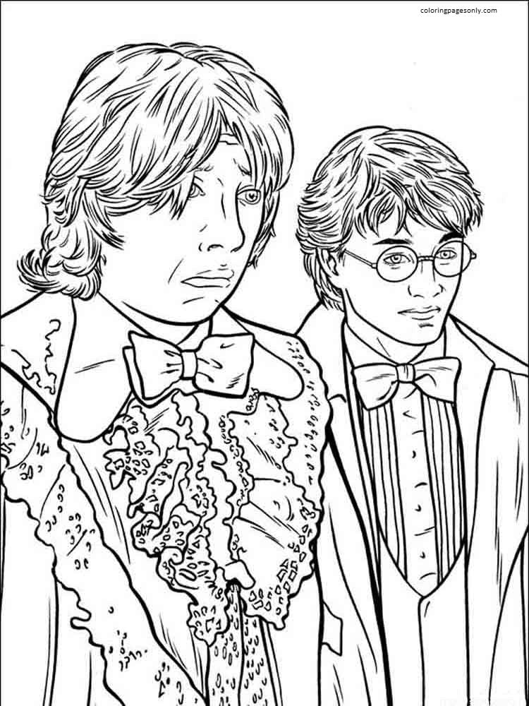 Cartoon Harry Potter 2 Coloring Pages - Harry Potter Coloring Pages