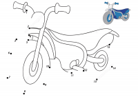 Connect the dots cartoon motorcycle from 1 to 15 Coloring Pages