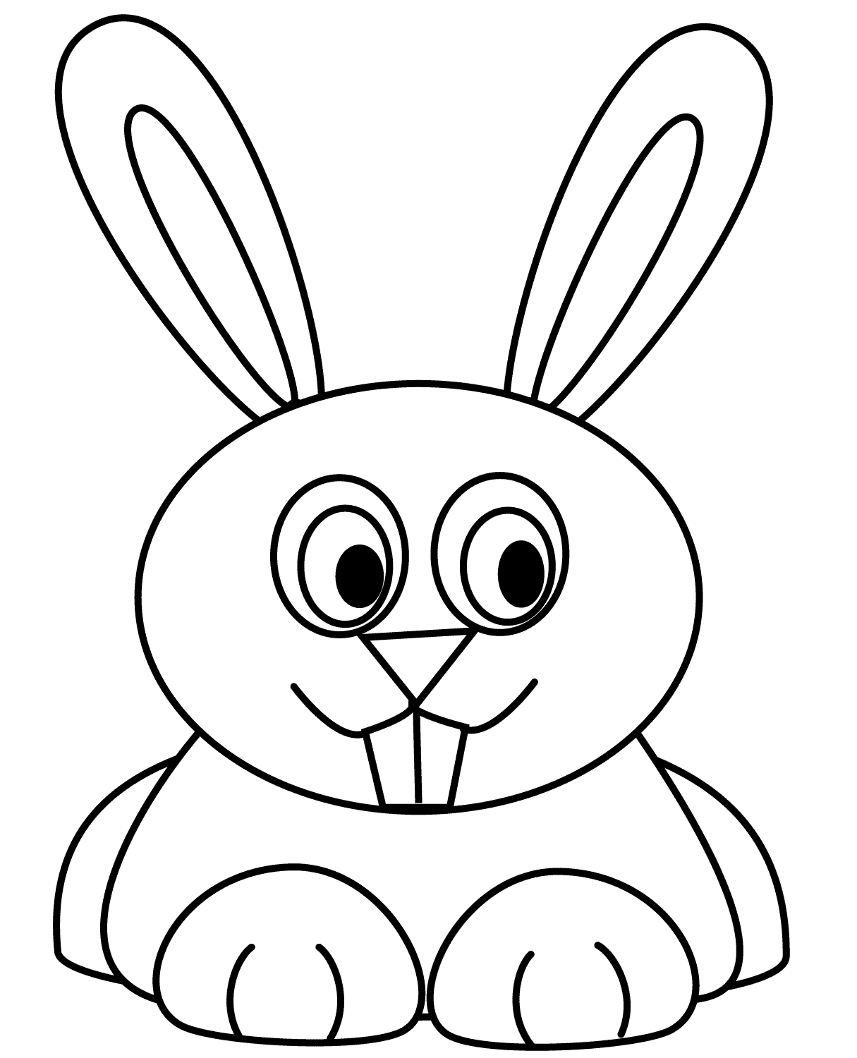 Silly Cartoon Rabbit Has Two Incisors Teeth On The Top Coloring Pages