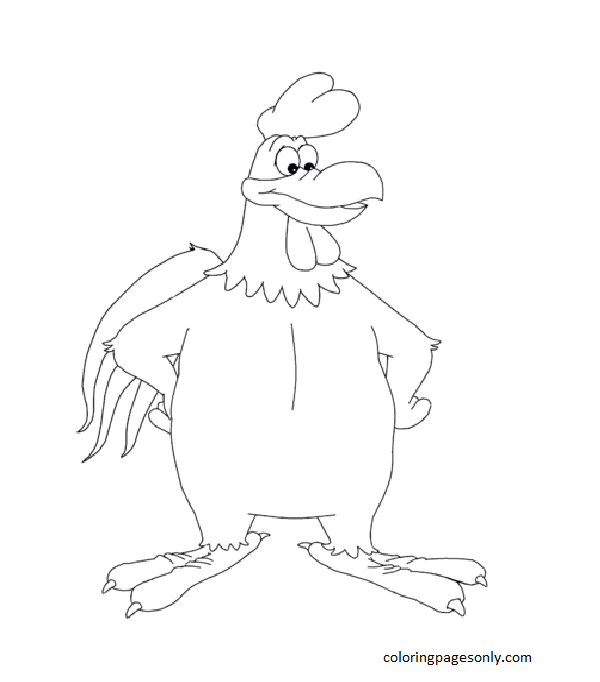 Cartoon Rooster Coloring Pages