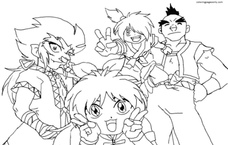 Character Beyblade Coloring Pages