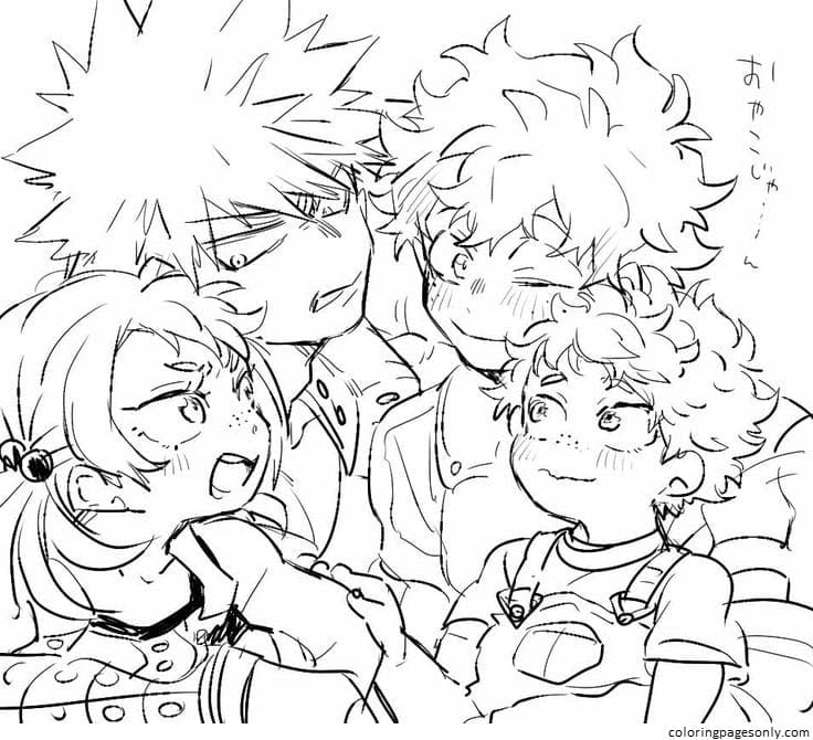 Characters from the anime My Hero Academia Coloring Page - Free ...