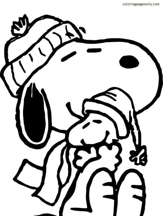 peanuts christmas coloring pages