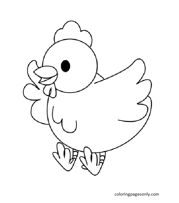 Chicken Flapping Wings Coloring Page