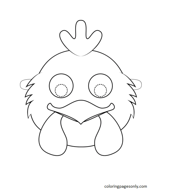 Chicken Mask Coloring Page