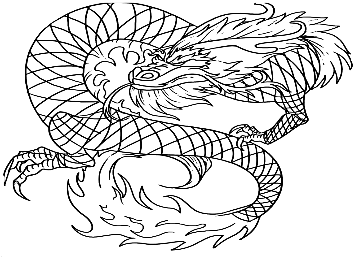 Chinese Dragon 3 Coloring Pages