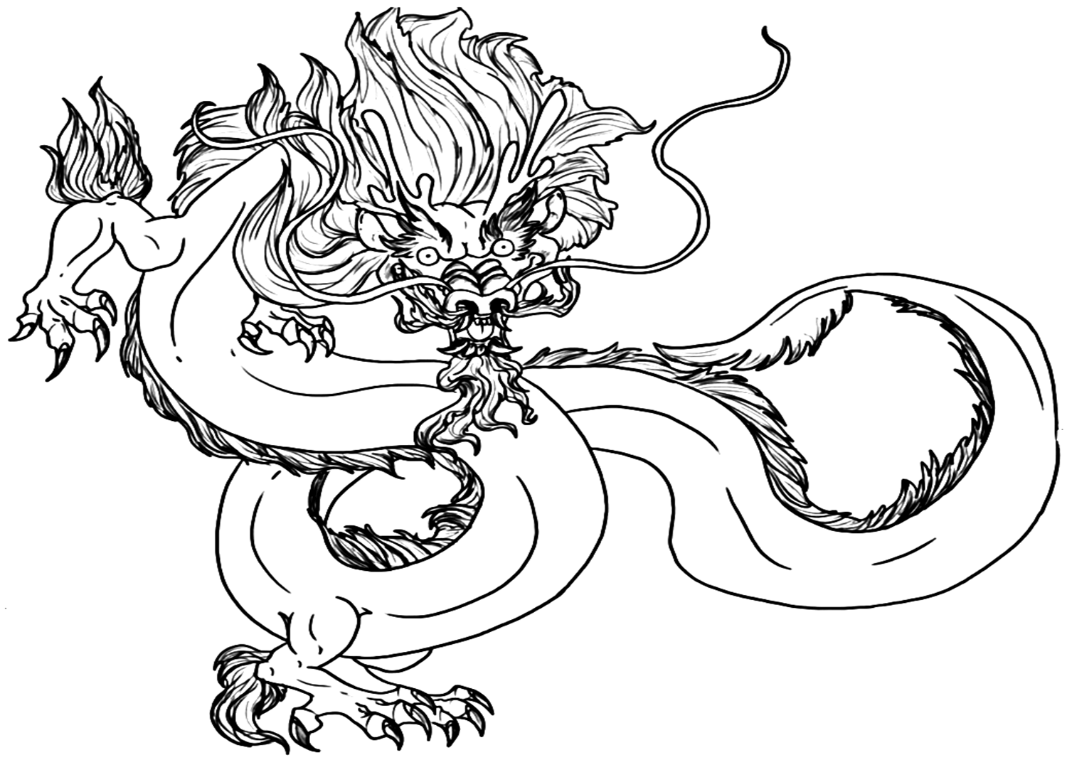 Chinese Dragon Coloring Page Free Coloring Pages