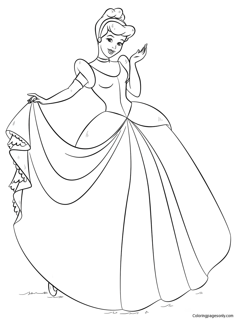 Cinderella from Cinderella Coloring Page