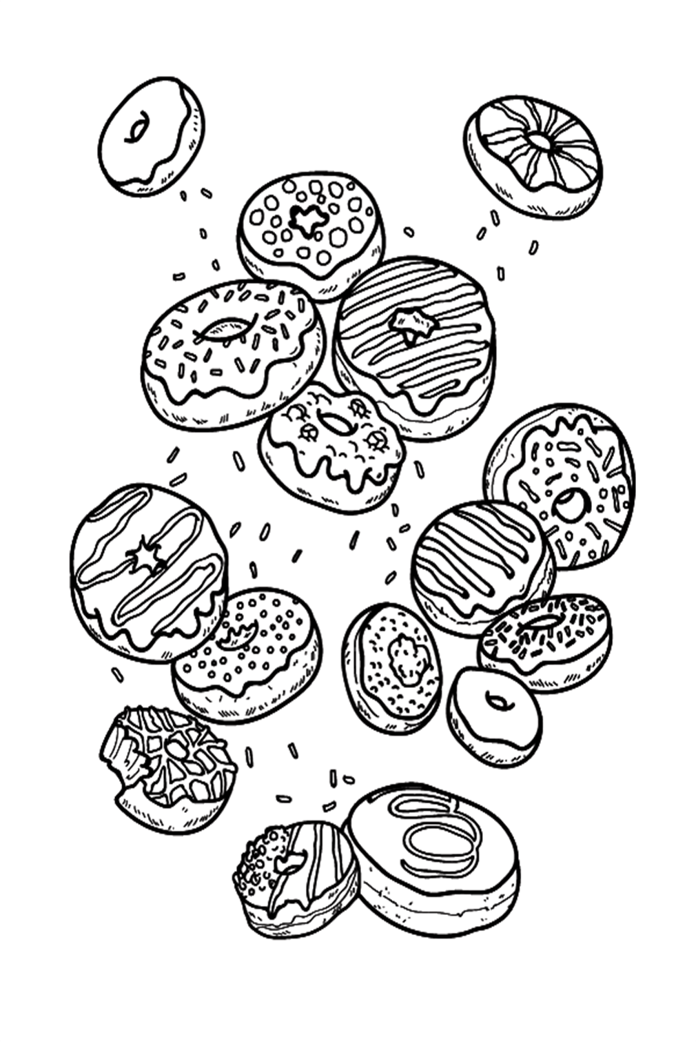Coloring Pages Donuts Coloring Page