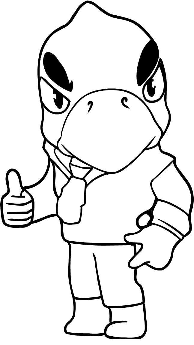 Brawl Stars Crow shows his finger Coloring Page