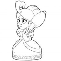 Cupid Piper fires a long-ranged bullet from her umbrella in Brawl Stars Coloring Pages
