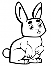 Cute baby rabbit finding food Coloring Pages