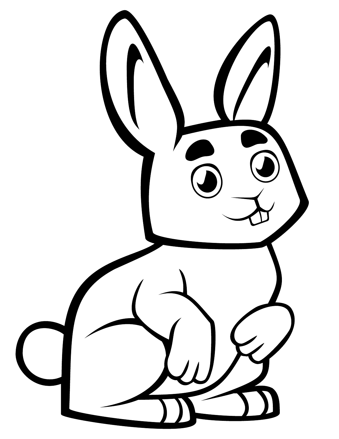 Cute Baby Rabbit Finding Food Coloring Pages