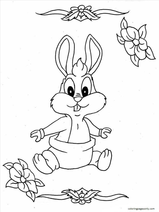 Cute Bunny 3 Coloring Page