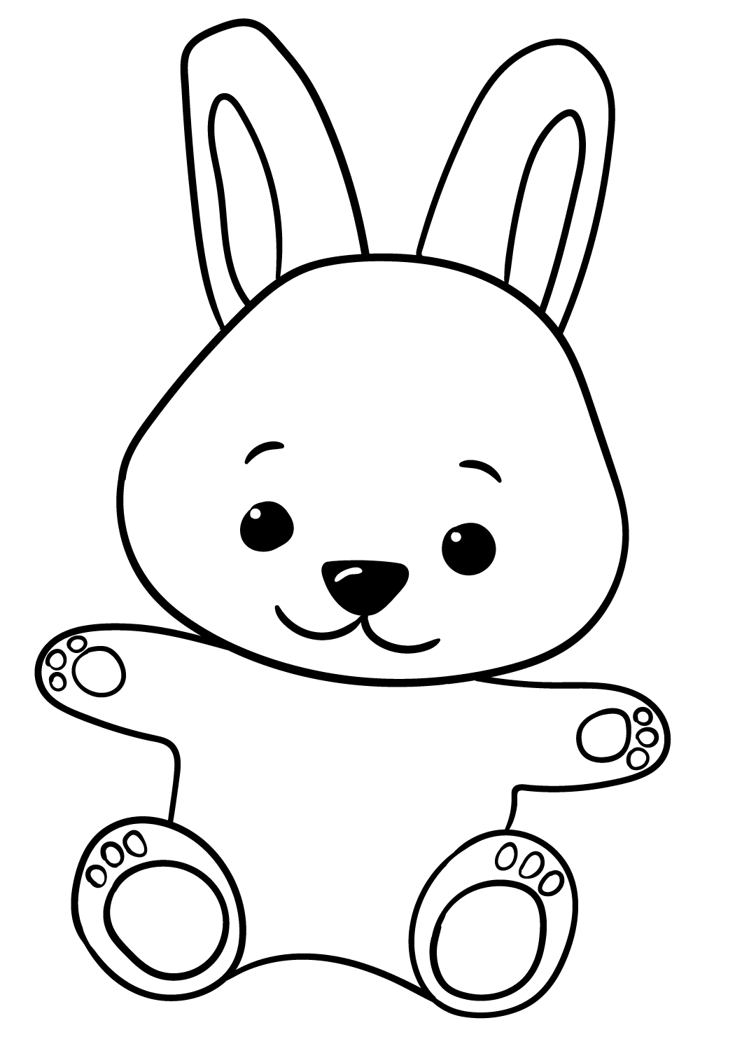 Cute cartoon bunny sitting on the chair Coloring Pages