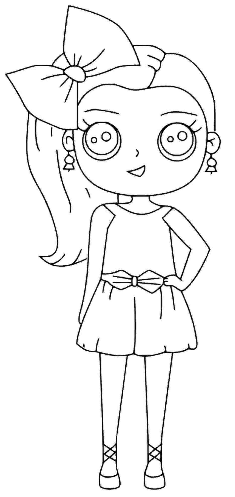 Desenho para colorir da pequena dançarina Jojo Siwa