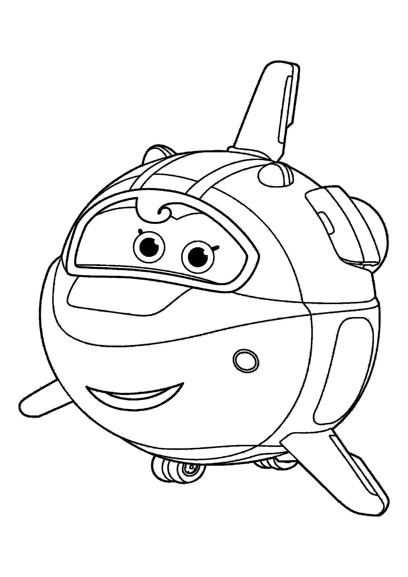 Cute plane Astra from Super Wings Coloring Page