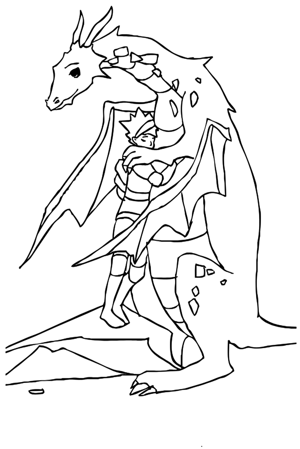Dragon With Knight Coloring Pages