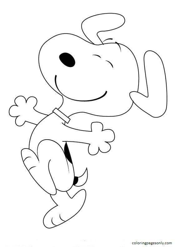 Draw Snoopy from The Peanuts Movie Coloring Page