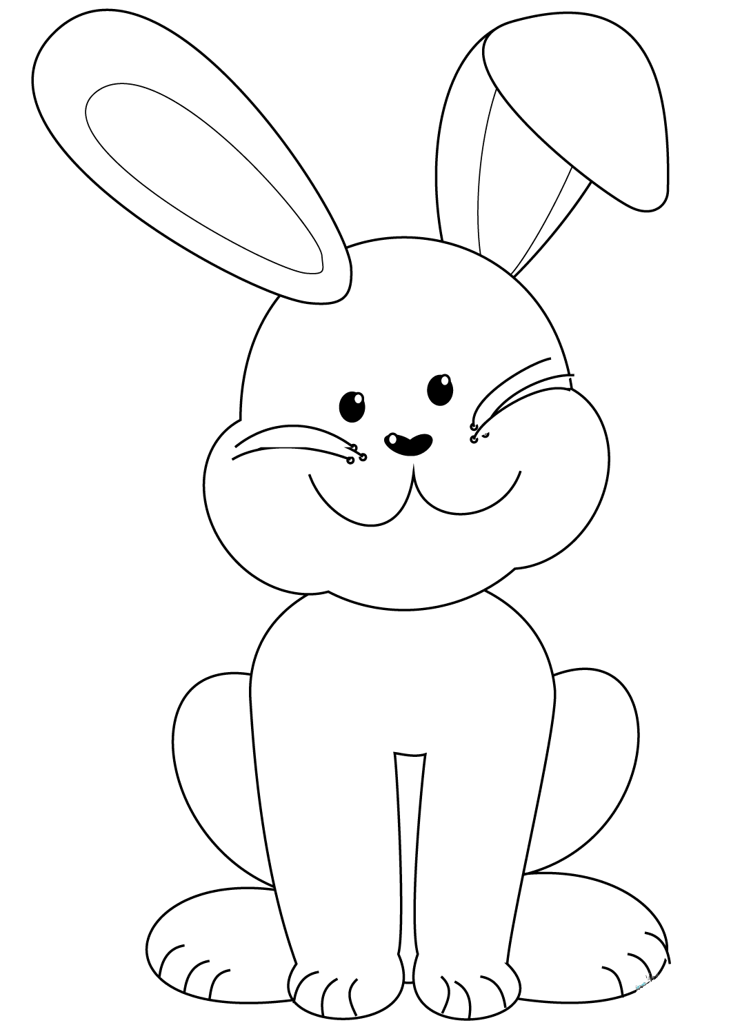 Divertente coniglietto di Pasqua seduto e aspettando i suoi amici da Bunny