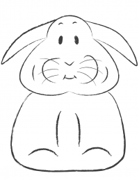 How to draw funny old bunny Coloring Page