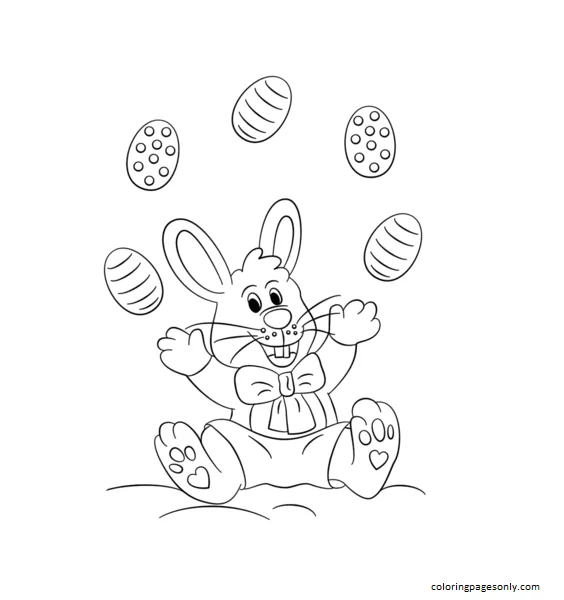 复活节兔子杂耍兔子的鸡蛋