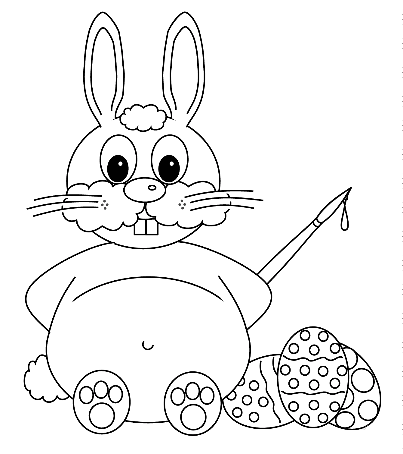 Conejito tonto con huevo de Pascua de Bunny