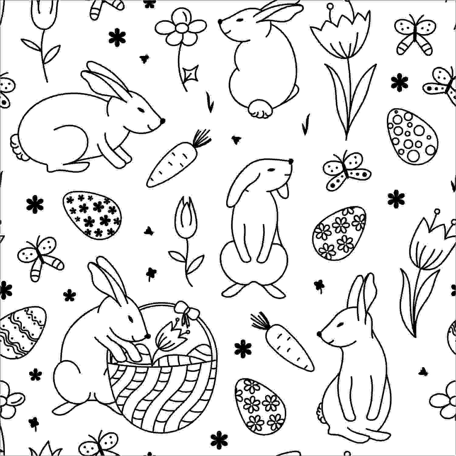 Patrón navideño de conejitos de Pascua y huevos de Bunny