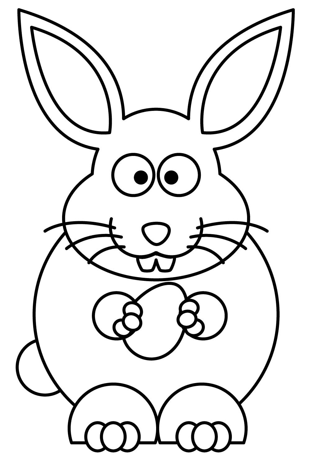 Il coniglietto di Pasqua si prepara a mangiare un uovo di Bunny