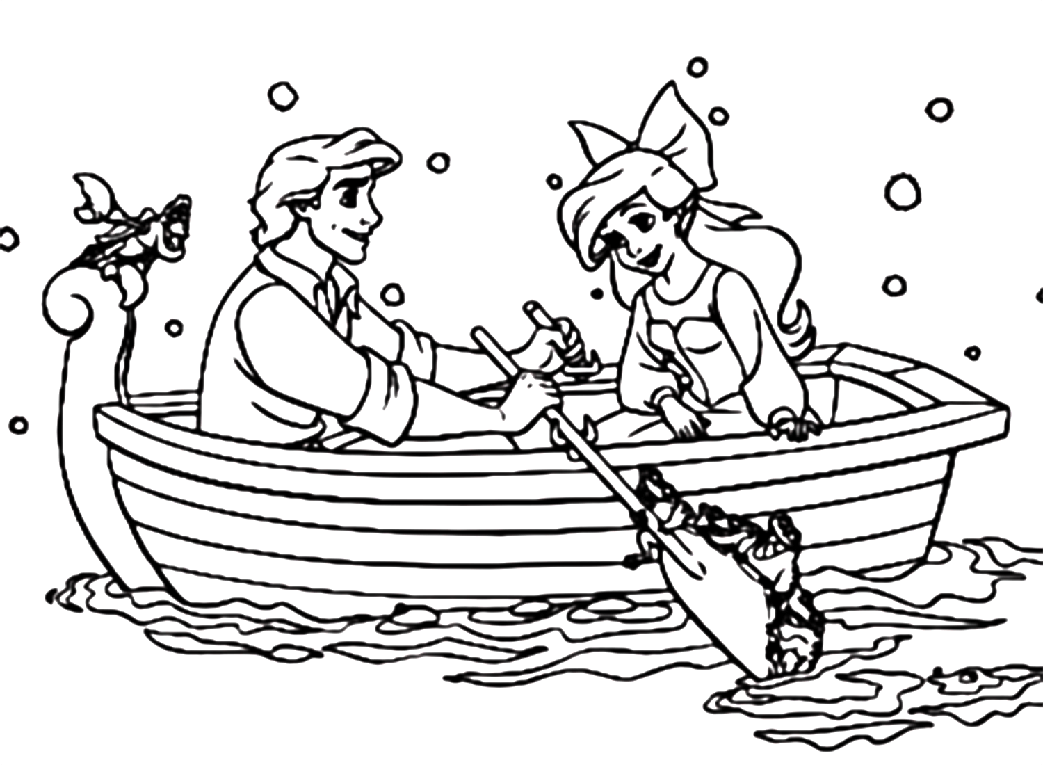 Eric and Ariel Coloring Pages