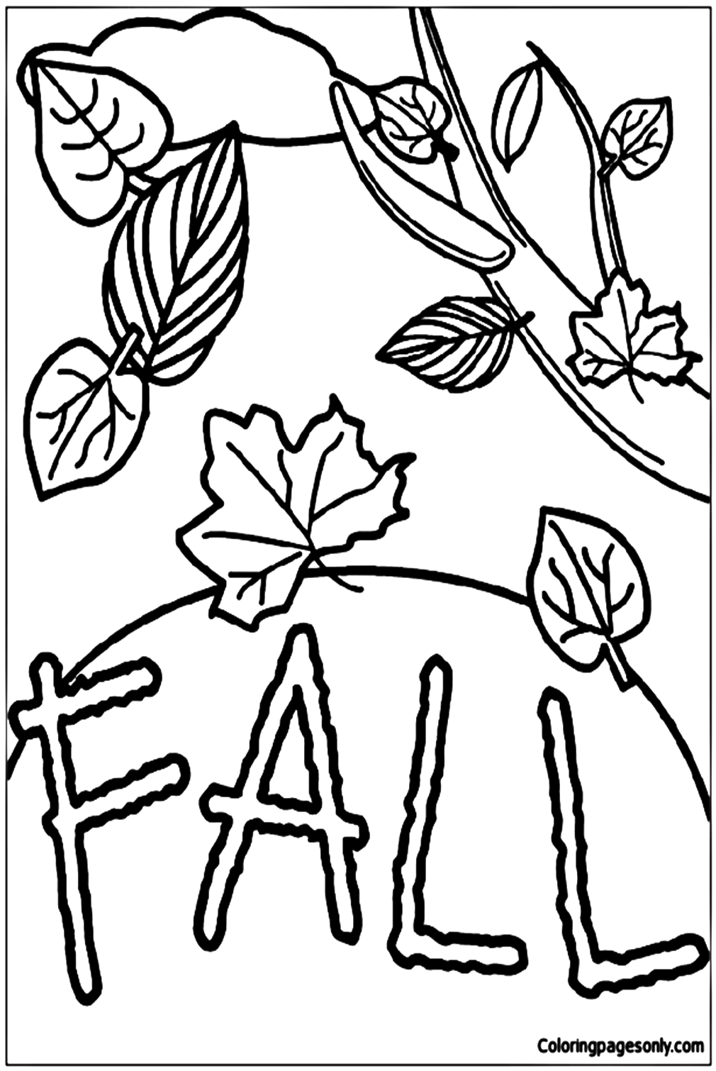 Fall Leaves Coloring Page