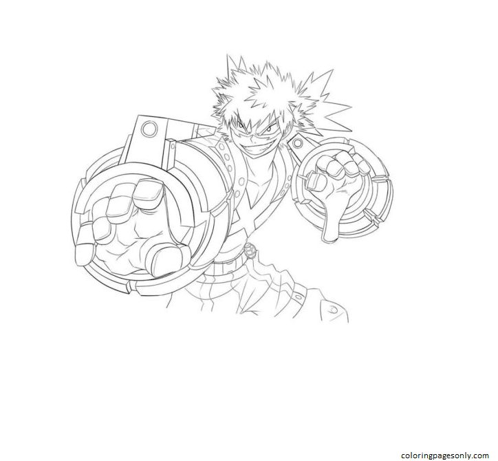 Fighting stance Katsuki Coloring Pages