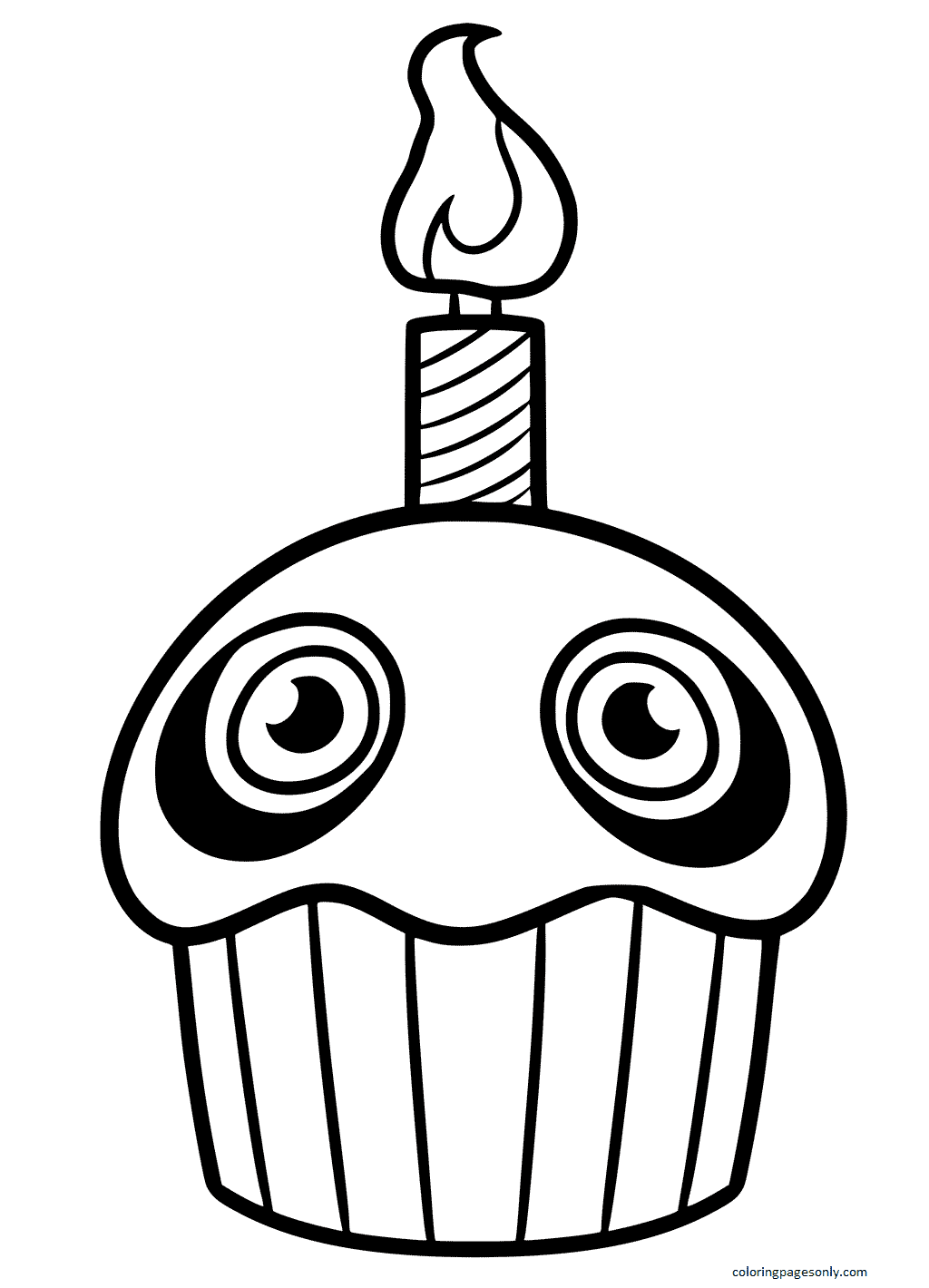 Five Nights At Freddy s Cupcake Coloring Page Free Printable Coloring 