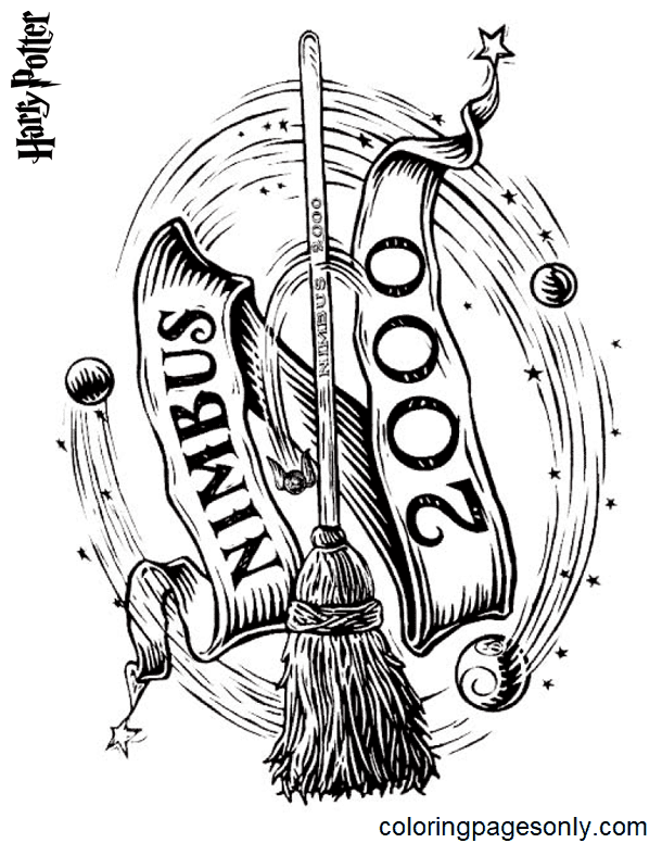 Flying Broom Coloring Pages