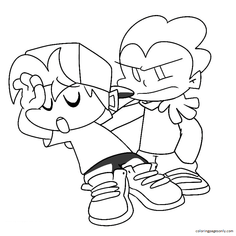 Friday Night Funkin Sheet 1 Coloring Page